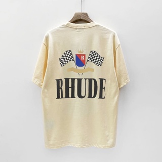 🔥 เสื้อโอเวอร์ไซ - RH LIMITED RHUDE แชมป์ฮิปฮอปลําลองธงเสื้อยืดแขนสั้นธง 🔥