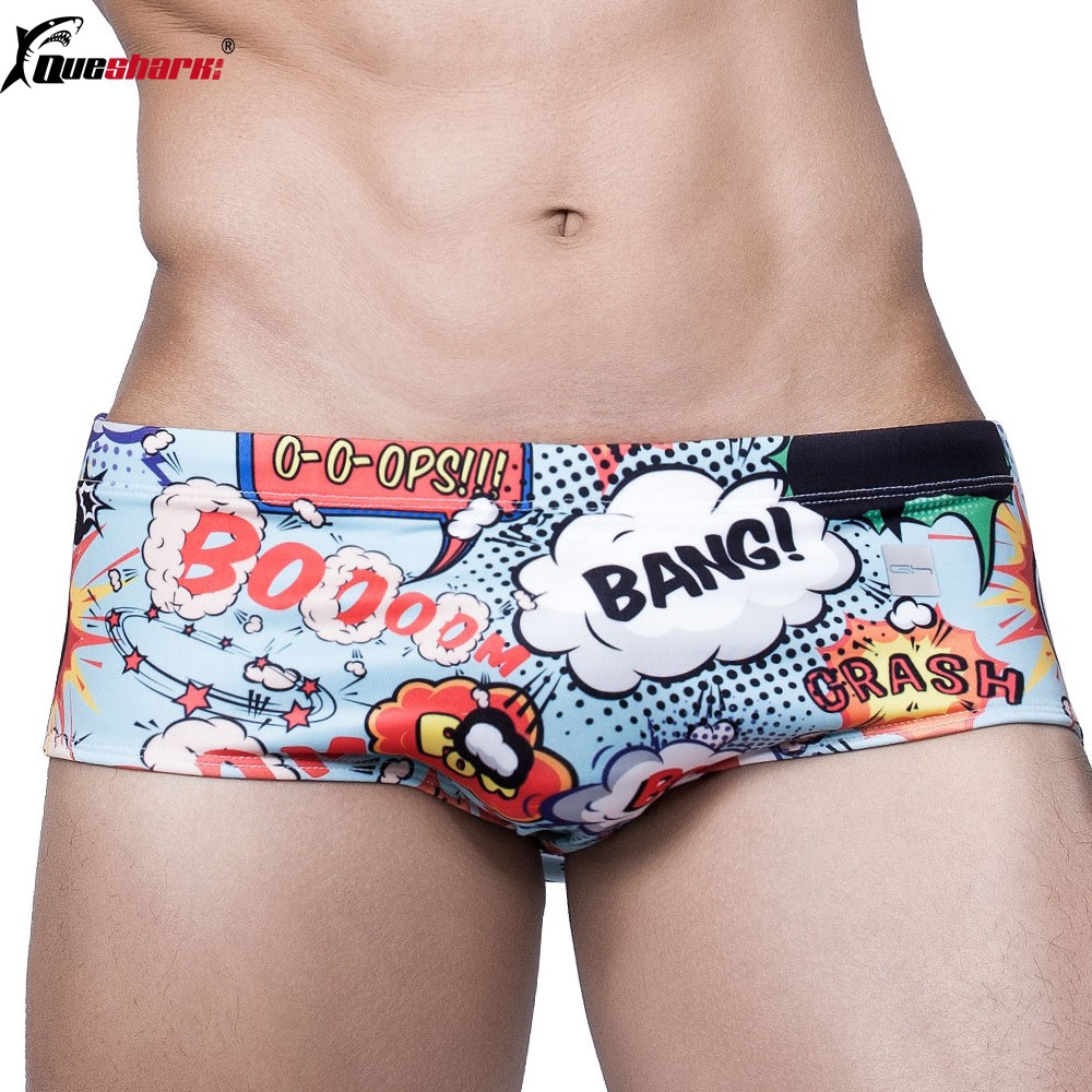 Queshark กางเกงว่ายน้ำขาสั้น บ็อกเซอร์ ลายการ์ตูน สำหรับผู้ชาย HH215