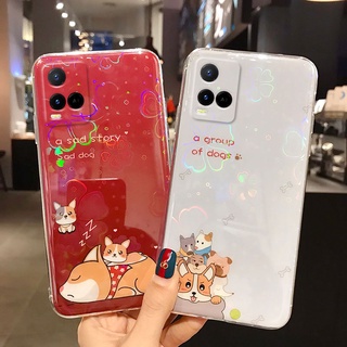 Soft เคส วีโว่ Vivo T1x T1 5G Y33T Y01 Y76 Y21T Y15s Y33s Y21 Y12A Y12S Y20 Lovely Cartoon Bear Shiny Sakura Pattern Soft Silicone เคสโทรศัพท์  Vivo Y33T T1 5G Cell Phone Case