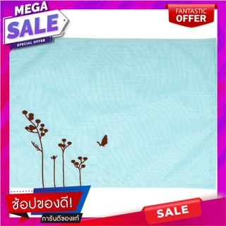 แผ่นรองจาน POLYESTER RAYON สีฟ้า ที่รองภาชนะ PLACEMAT POLYESTER RAYON BLUE