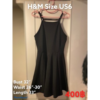 Used! H&amp;M เดรสดำ ผ้ายืดนิดหน่อย