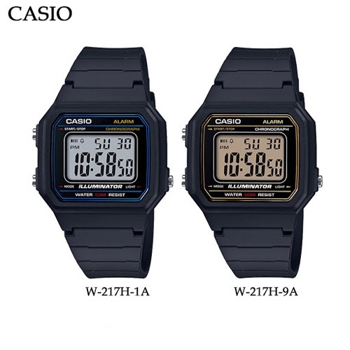 Casio นาฬิกาข้อมือผู้ชาย สายเรซิ่น รุ่น W-217H,W-217H-1A,W-217H-1AVDF,W-217H-9A,W-217H-9AVDF