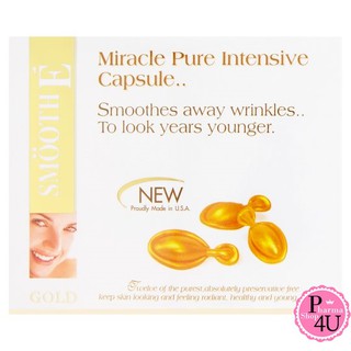 แท้พร้อมส่ง!! Smooth E Miracle Gold Capsule 12S สมูทอี มิราเคิล แคปซูล รักษาริ้วรอยล้ำลึก