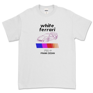 ROUND คอลูกเรือเสื้อยืด พิมพ์ลาย Frank OCEAN สีขาว-4XL