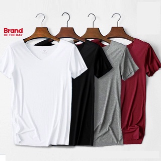 เสื้อยืดคอวี แขนสั้น ชาย-หญิง 6 สี ตรงปก