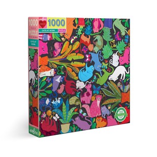 eeBoo Cats at Work 1000 Pc Puzzle - จิ๊กซอว์แบบ 1000 ชิ้น รูปแมวในสวน