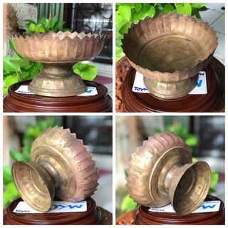 งานเก่า Brass Antique พานกลีบบัวทองเหลือง