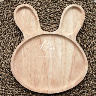 ถาดหลุมกระต่ายหูยาว ขนาด 9.5"8" by BG WOOD STUDIO