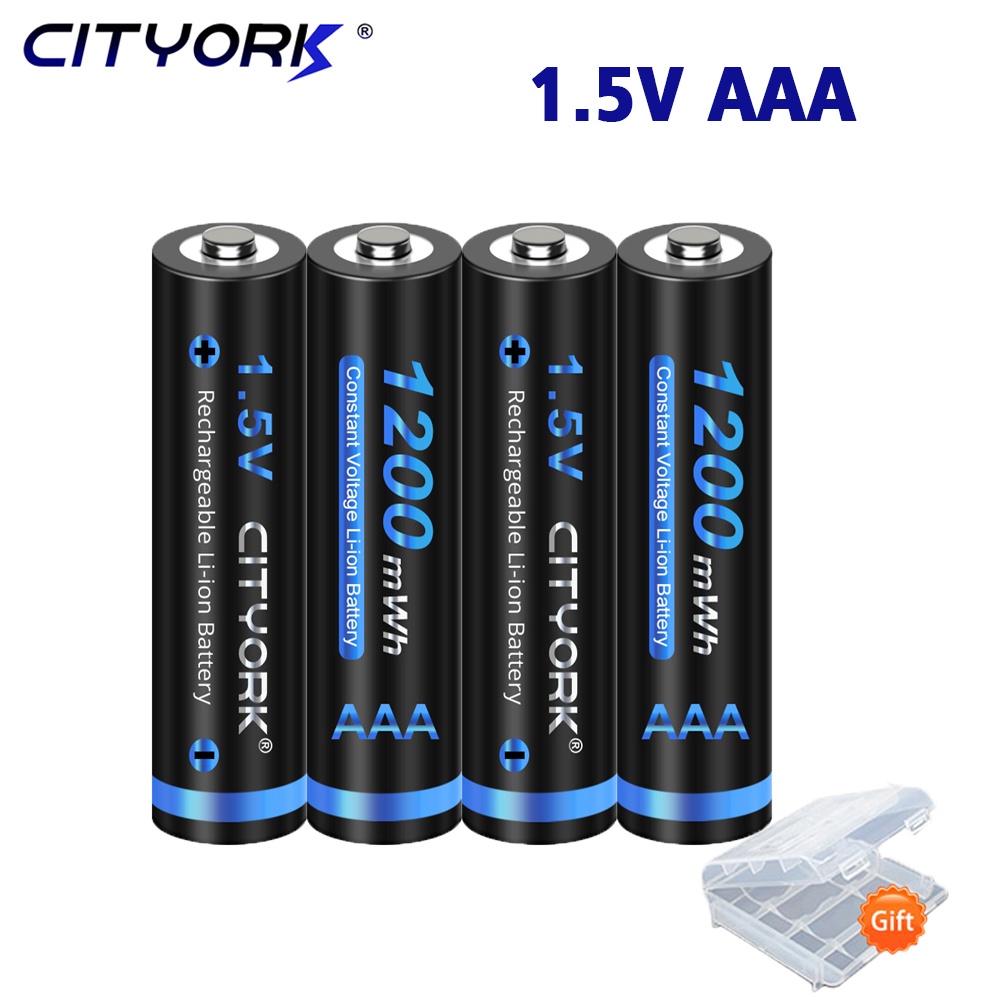 CITYORK 1.5v AAA lithium Rechargeable Batteries 1200mWh AAA 1.5V Li-ion aaa batteries For Remote con