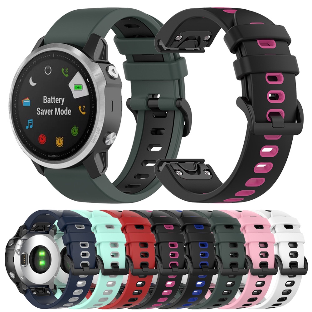 สายซิลิโคน 20mm สร้อยข้อมือสําหรับ Garmin Fenix 8 43mm / 7s / 6s / 6s Pro / 5s / 5s Plus