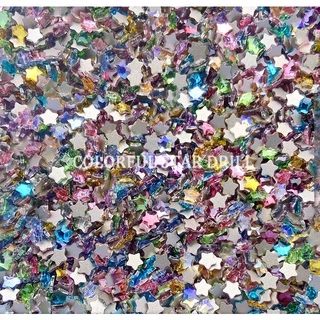 50 ชิ้นคริสตัลทะเลสีฟ้าลิตเติ้ลสตาร์เล็บเครื่องประดับ/ผสมสีห้าแฉกดาวแบนเครื่องประดับเล็บ