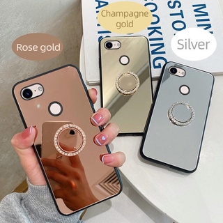 เคสนิ่ม พร้อมแหวนขาตั้งกระจก สําหรับ Google Pixel 3 XL 3a XL 4 XL 4a 5 5a