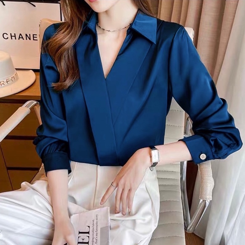 เสื้อผู้หญิงเสื้อทำงานเสื้อเชิ้ตใส่สบายสไตล์เกาหลี New Fashion 2025
