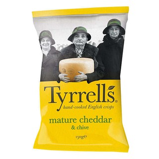 Tyrrells Cheddar Cheese Chips 150g. ไทร์เรลส์เชดด้าชีสชิปส์ 150 กรัม