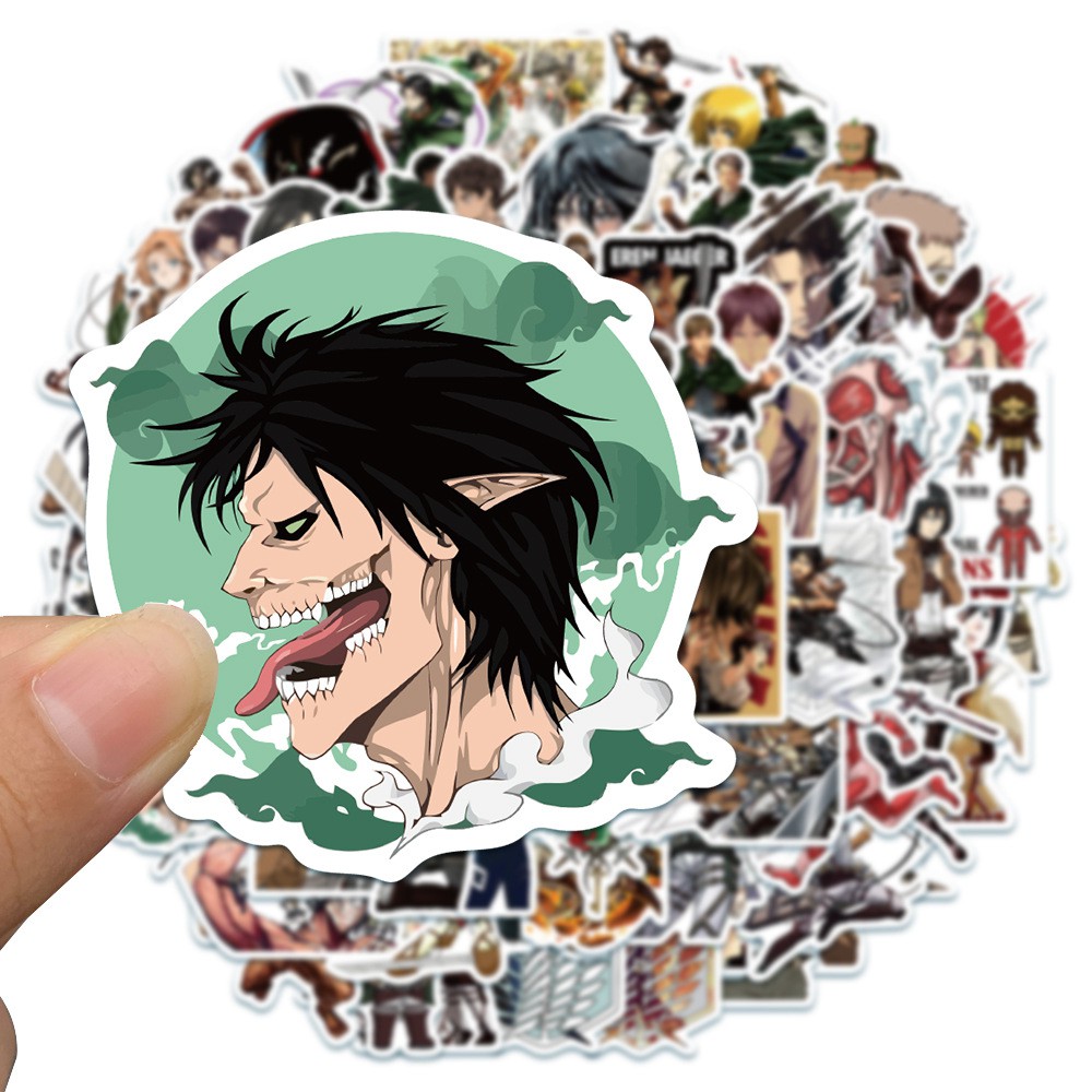 สติ๊กเกอร์ผ่าพิภพไททัน สติ๊กเกอร์ Sticker Attack on Titan (B) เอเลน รีไวล์ สติ๊กเกอร์ 100 ชิ้น 🇨🇳