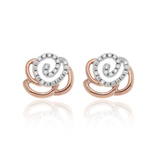 Jewelry Buffet Filigree Rose Earrings Sterling Silver 925 and Rhodium Plated