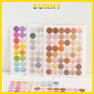 สติกเกอร์ทรงกลม ลายหน้ายิ้ม สําหรับติดตกแต่ง 1 ชิ้น SUNNY