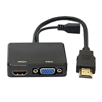 ลดราคา HDMI/MHL TO VGA & HDMI splitte Adapter #สินค้าเพิ่มเติม สายต่อจอ Monitor แปรงไฟฟ้า สายpower ac สาย HDMI