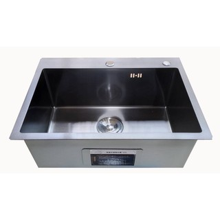 Kitchen sink ,stainless steel,ซิงค์ล้างจาน 1 หลุม(แบบฝัง)สแตนเลส201 +สะดือ+ชุดท่อน้ำทิ้ง+ตะแกรงชั้นวาง SKB-668