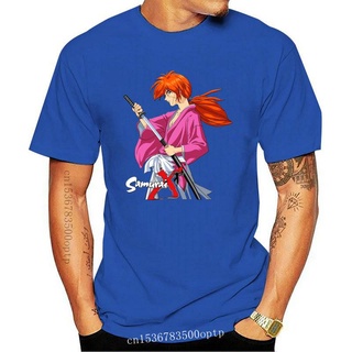 เสื้อยืดfashionเสื้อยืด ผ้าฝ้าย พิมพ์ลายกราฟฟิค Rurouni Kenshin Himura Kenshin Battousai Samurai Awesome Beach สําหรับผู