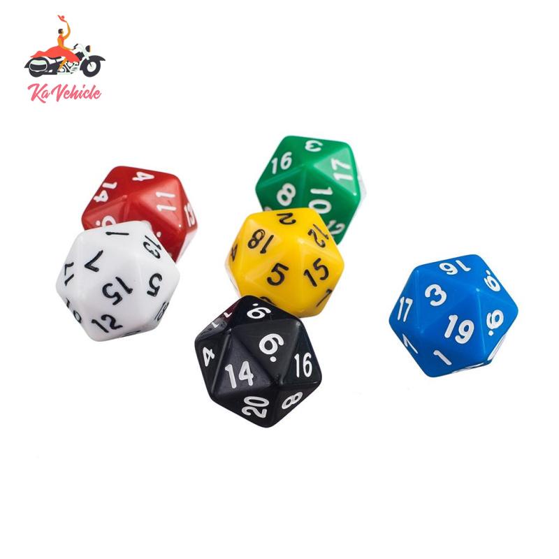 [whstrong] ลูกเต๋าเล่นเกม D20 RPG หกสีทึบแสง 6 ชิ้น