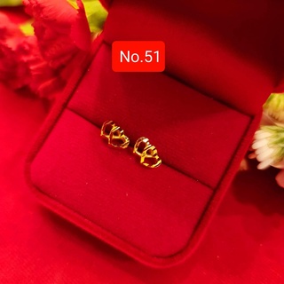 No.51 ต่างหูแฟชั่นลายหัวใจคู่