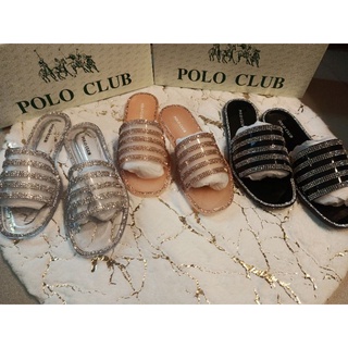 POLO CLUB แตะสวมยางเจ้าหญิงเพชรวิ้งๆ แท้100%