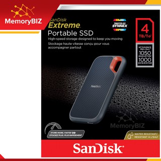 SanDisk Extreme Portable SSD 4TB Speed Read 1,050 MB/s Write 1,000 MB/s (SDSSDE61-4T00-G25) รับประกัน 5 ปี