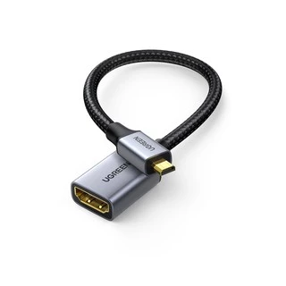 Ugreen 0.25ม. Micro HDMI เป็น HDMI สายเคเบิล ตัวผู้ เป็น ตัวเมีย Micro HDMI อะแดปเตอร์