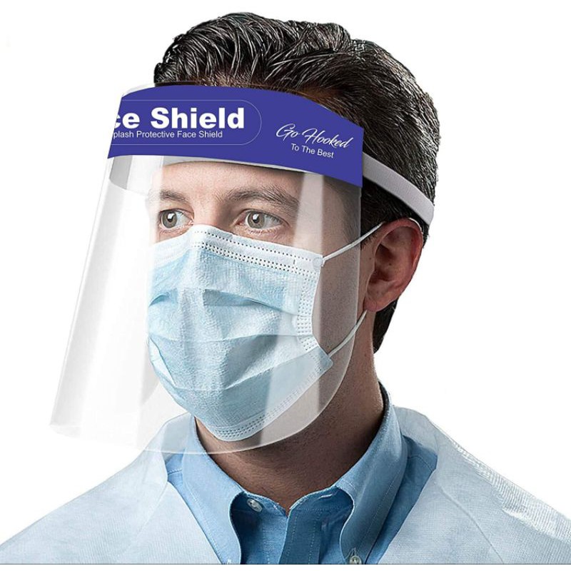 หน้ากากเฟสชีล (Face Shield) หน้ากากใสใส่เพื่อป้องกันละอองเชื้อโรคเข้าสู่ดวงตา และใบหน้า.