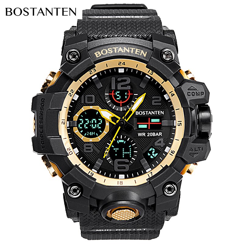 【Bostanten Official】นาฬิกาข้อมือดิจิทัล กันน้ำ สำหรับผู้ชาย