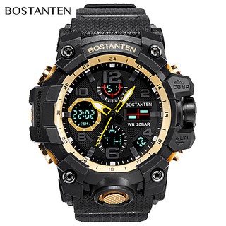 ราคา【Bostanten Official】นาฬิกาข้อมือดิจิทัล กันน้ำ สำหรับผู้ชาย
