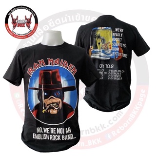 เสื้อวง Iron Maiden ลิขสิทธิ์แท้100% ลาย Not An English Rock Band (มีสกรีนหลัง)