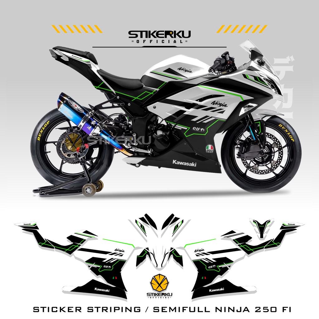Striping NINJA 250 FI SIMPLE EDITION 1 / สติ๊กเกอร์ / สต็อก DECALS / SEMIFULL / สติ๊กเกอร์มอเตอร์ไซค์ / กราฟิก / 2013-2017