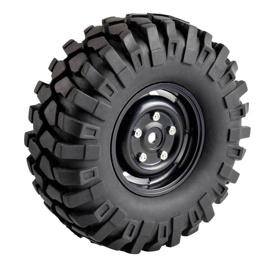 RC Rim51B-7006L 1.9" Rubber 108mm Tires&amp;Wheel 4P For 1:10 D90 SCX10 Climbing Car