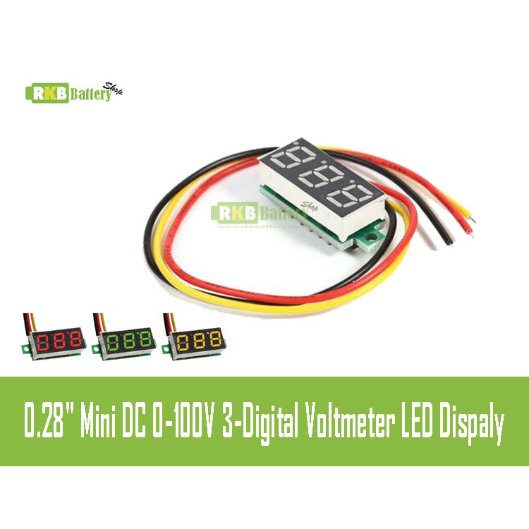 [พร้อมส่ง] 0.28 inch Mini DC 0-100V 3-Wire Voltage Gauge Volt Meter Voltmeter LED Panel Digital Display