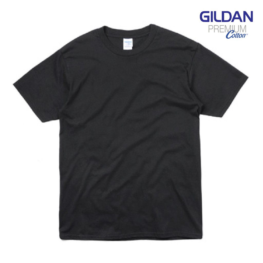 เสื้อยือคอกลมสีดำ GILDAN Premium