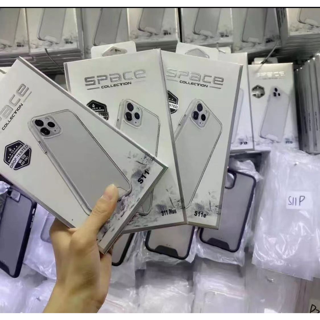 [ส่งจากไทย เร็ว1-2วัน] Case เคสใสหลังแข็งปุ่มสีเงิน  Space Collection งานแท้! iP i6 i6+ i7/i8 i7+/i8