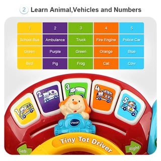 VTech Offiical Store Tiny Tot Boys 1-3 ปี Baby Driver Has Lights Music Kids Role Play ของเล่นพวงมาลัยขับรถ ของเล่นเด็ก
