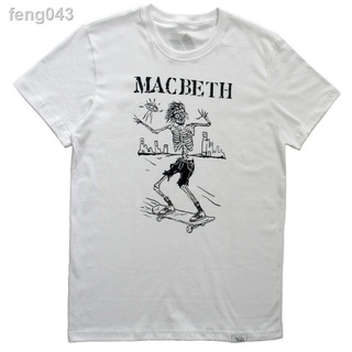 ❒macbeth เสื้อยืดผ้าฝ้ายแขนสั้นพิมพ์ลายกราฟิกสำหรับผู้ชาย 617