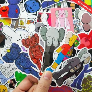 KAWS สติกเกอร์กันน้ำรูปแบบที่แตกต่างกัน, 65 ชิ้น