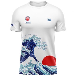 [ THRUNSEP1 ลด60บาท ]    Thairun(ไทยรัน) เสื้อออกกำลังกายสำหรับการวิ่ง  Japan wave