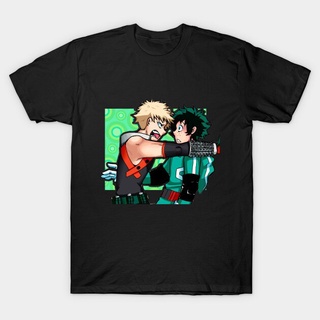 เสื้อยืด ผ้าฝ้าย พิมพ์ลาย Bakugo X Deku สําหรับผู้ชาย