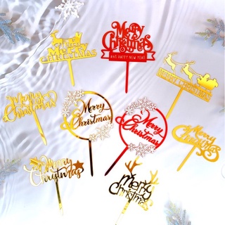 【New Arrival】Merry Christmas Acrylic Cake Topper Xmas Cake Decoration Series 1