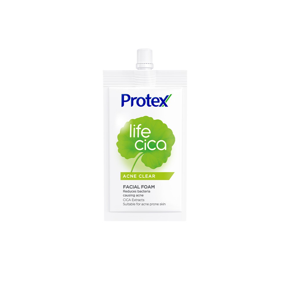 Protex Life Cica Cleanser 10g (Samples) โพรเทคส์ โฟมล้างหน้า ไลฟ์ ซิก้า 10 กรัม (ของแถม)