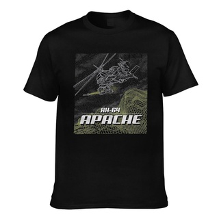 T-shirt  เสื้อยืด พิมพ์ลายเฮลิคอปเตอร์ Ah-64 Longbow Apache Attack สําหรับผู้ชายS-5XL