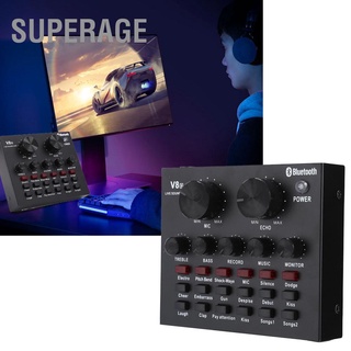 Superage V8S Live Broadcast การ์ดเสียงโทรศัพท์มือถือ Usb โฮสต์คอมพิวเตอร์มัลติฟังก์ชั่น