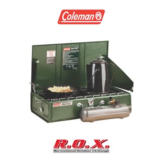 COLEMAN US 2 BURNER DUAL FUEL COMPACT STOVE 424  เตาแค๊มปิ้งน้ำมันเบนซิน 2 หัว