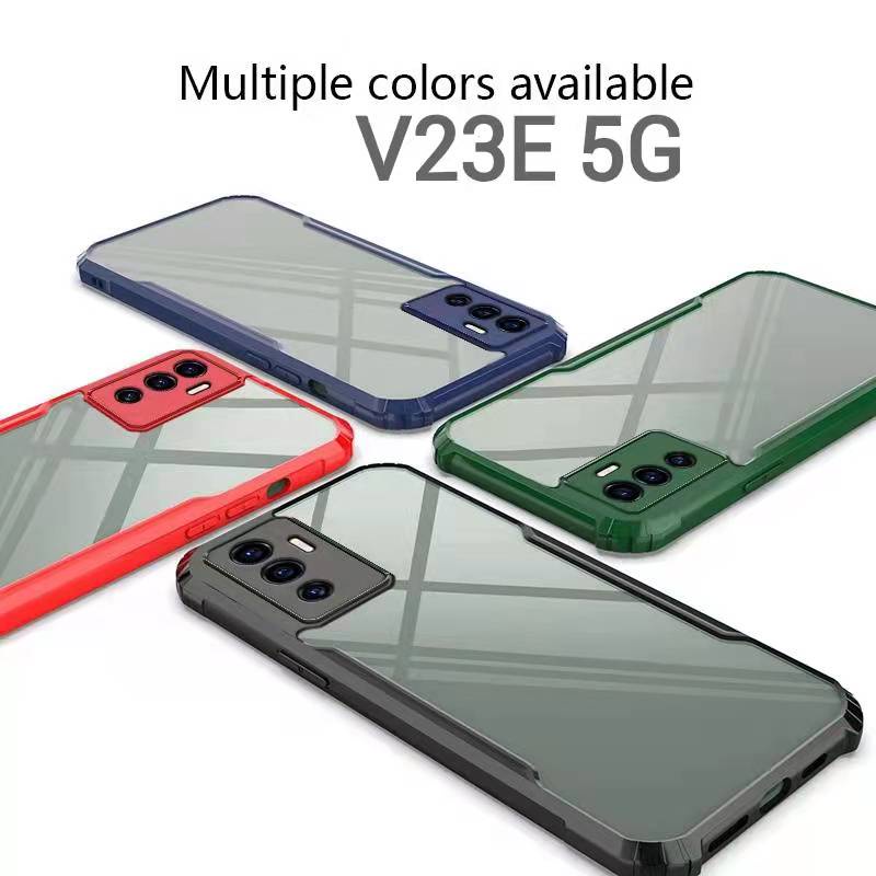 Vivo Y27s/Y36 4G/V23 5G(พร้อมส่งในไทย)เคสกันกระแทกขอบสีหลังใสVivo V23E 5G/V23 5G