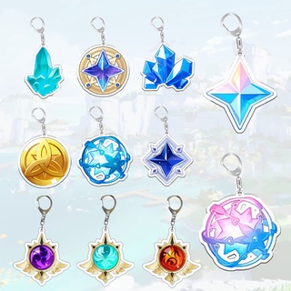 Game Genshin Impact KeyChain Acrylic Pendants Keyring Cosplay Accessories Souvenirs